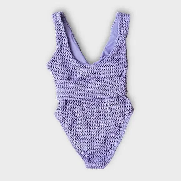 Montce Lavender Textured One Piece Swimsuit - Picture 5 of 9